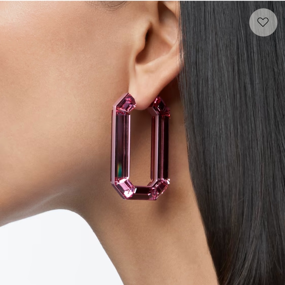 Swarovski Lucent Hoop Earrings - Pink - Picture 5 of 5